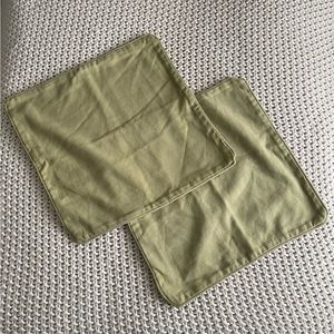 Pottery Barn Cotton Sage Lime Green Pillow Cases Bundle